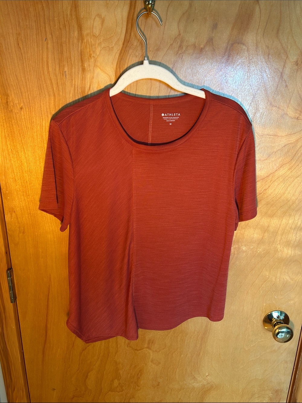 Athleta Women's Rust Short-Sleeve Crew Tee - Warm Brick, size M